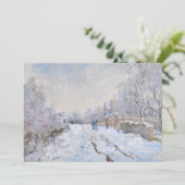 Claude Monet - Schneeszene in Argenteuil Dankeskarte (Stehend Vorderseite)