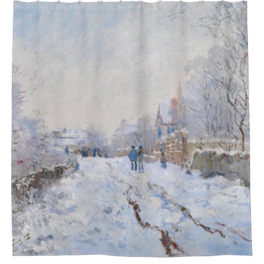 Claude Monet - Schneeszene in Argenteuil Duschvorhang (Vorderseite)