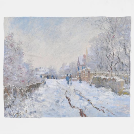 Claude Monet - Schneeszene in Argenteuil Fleecedecke (Vorderseite (Horizontal))