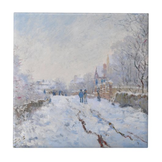 Claude Monet - Schneeszene in Argenteuil Fliese (Vorderseite)