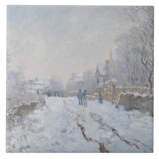 Claude Monet - Schneeszene in Argenteuil Fliese (Vorderseite)