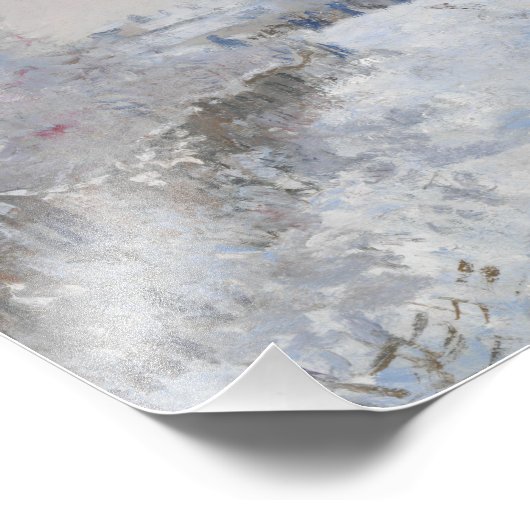 Claude Monet - Schneeszene in Argenteuil Fotodruck (Ecke)