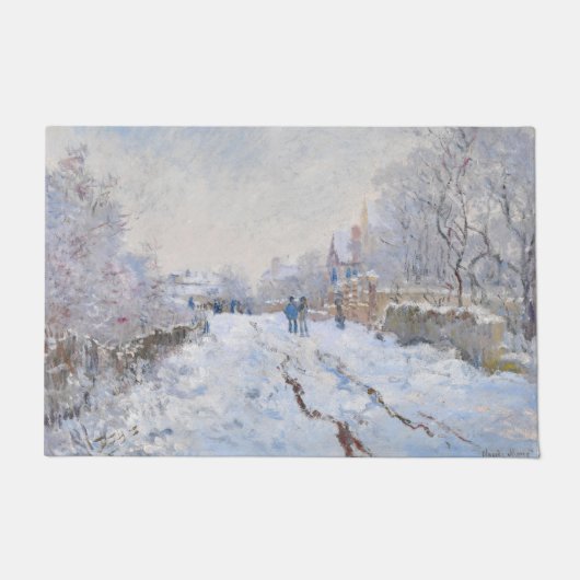 Claude Monet - Schneeszene in Argenteuil Fußmatte (Vorderseite)
