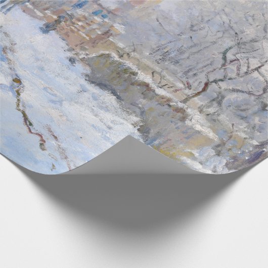 Claude Monet - Schneeszene in Argenteuil Geschenkpapier (Ecke)