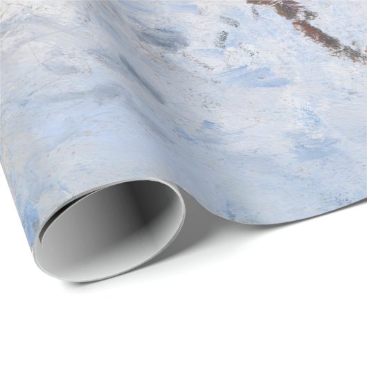 Claude Monet - Schneeszene in Argenteuil Geschenkpapier (Rolleneckpunkt)