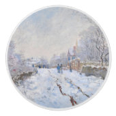 Claude Monet - Schneeszene in Argenteuil Keramikknauf (Vorderseite)