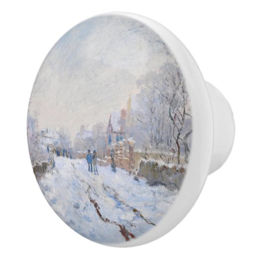 Claude Monet - Schneeszene in Argenteuil Keramikknauf (Rechts)