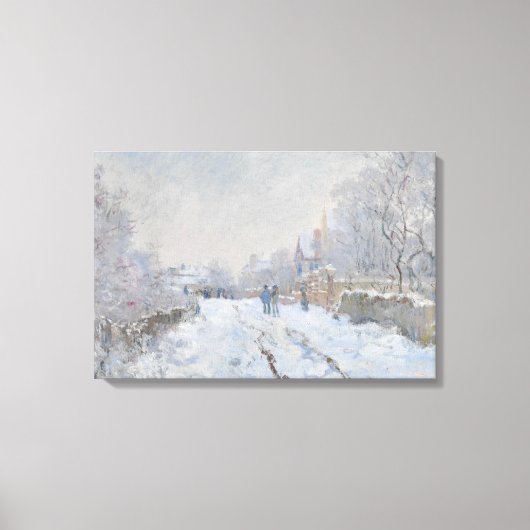 Claude Monet - Schneeszene in Argenteuil Leinwanddruck (Vorderseite)