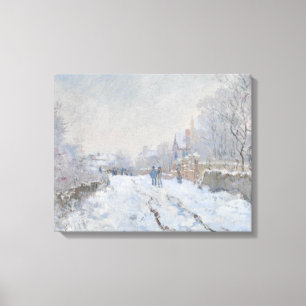 Claude Monet - Schneeszene in Argenteuil Leinwanddruck