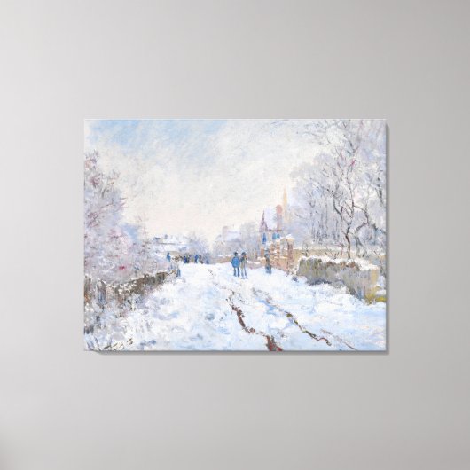 Claude Monet - Schneeszene in Argenteuil Leinwanddruck (Vorderseite)