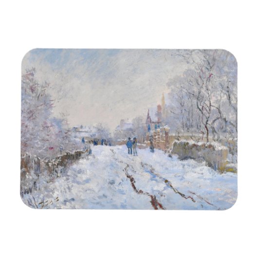 Claude Monet - Schneeszene in Argenteuil Magnet (Horizontal)