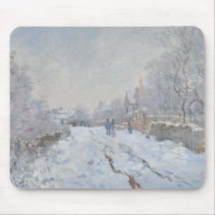 Claude Monet - Schneeszene in Argenteuil Mousepad