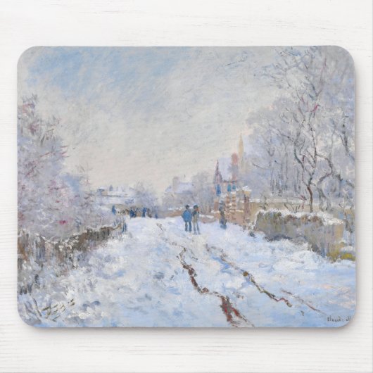 Claude Monet - Schneeszene in Argenteuil Mousepad (Vorne)