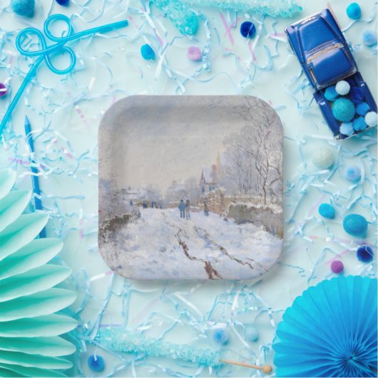 Claude Monet - Schneeszene in Argenteuil Pappteller (Party)