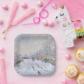 Claude Monet - Schneeszene in Argenteuil Pappteller (Party)