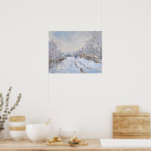 Claude Monet - Schneeszene in Argenteuil Poster (Küche)
