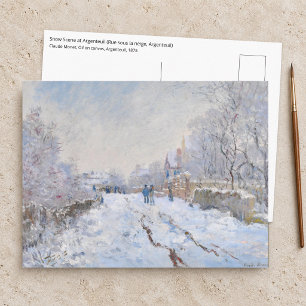 Claude Monet - Schneeszene in Argenteuil Postkarte