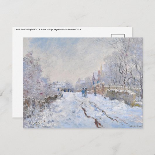 Claude Monet - Schneeszene in Argenteuil Postkarte (Vorne/Hinten)