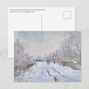 Claude Monet - Schneeszene in Argenteuil Postkarte