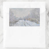 Claude Monet - Schneeszene in Argenteuil Rechteckiger Aufkleber (Tasche)