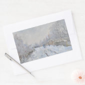 Claude Monet - Schneeszene in Argenteuil Rechteckiger Aufkleber (Umschlag)