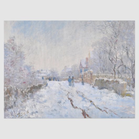 Claude Monet - Schneeszene in Argenteuil Seidenpapier (Vorderseite)