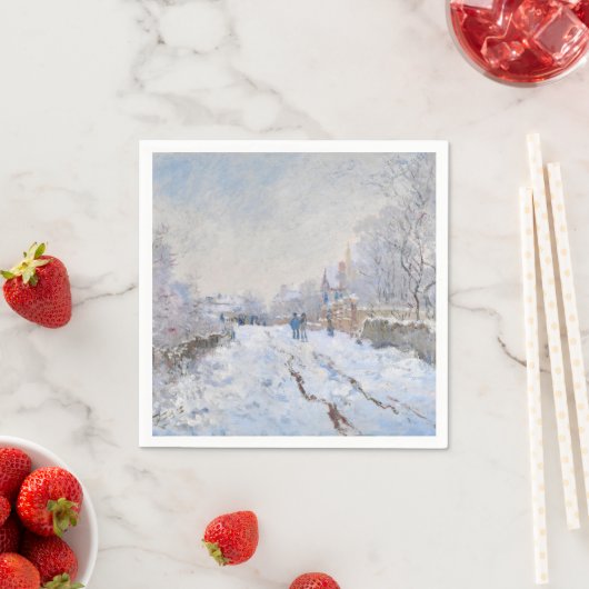 Claude Monet - Schneeszene in Argenteuil Serviette (Beispiel)