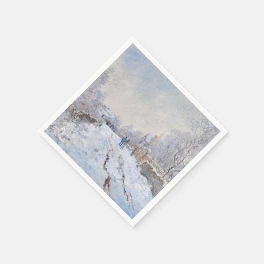 Claude Monet - Schneeszene in Argenteuil Serviette (Ecke)