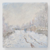 Claude Monet - Schneeszene in Argenteuil Steinuntersetzer (Vorderseite)