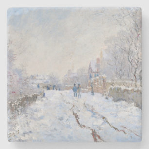 Claude Monet - Schneeszene in Argenteuil Steinuntersetzer