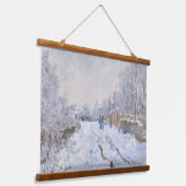 Claude Monet - Schneeszene in Argenteuil Wandteppich Mit Holzrahmen (Gewinkelt)