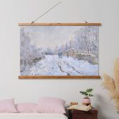 Claude Monet - Schneeszene in Argenteuil Wandteppich Mit Holzrahmen (Schlafzimmer)