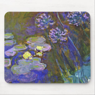 Claude Monet Seerosen Agapanthus Vintage Kunst Mousepad