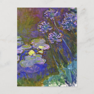 Claude Monet Seerosen Agapanthus Vintage Kunst Postkarte
