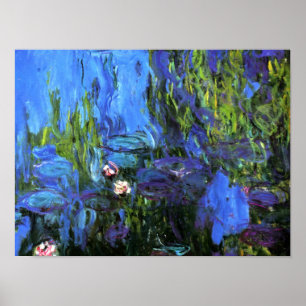 Claude Monet: Seerosen, blaues Indigo Poster