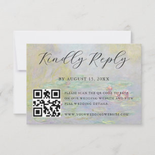 Claude Monet Seerosen Hochzeitsfeier RSVP Karte