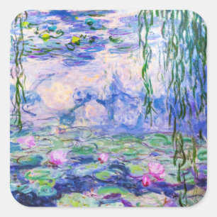Claude Monet - Seerosen / Nympheas 1919 Quadratischer Aufkleber