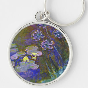 Claude Monet Seerosen und Agapanthus Schlüsselanhänger
