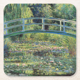 Claude Monet - Seerosenteich & Japan-Brücke Rechteckiger Pappuntersetzer