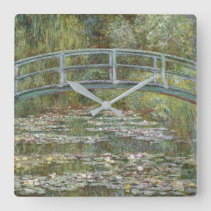 Claude Monet Seerosenteich (Japanische Brücke) Quadratische Wanduhr