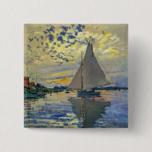 Claude Monet - Segelboot in Le Petit-Gennevilliers Button