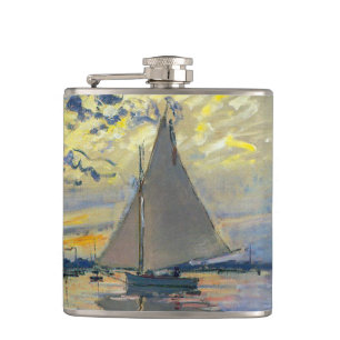 Claude Monet - Segelboot in Le Petit-Gennevilliers Flachmann