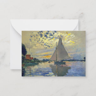 Claude Monet - Segelboot in Le Petit-Gennevilliers Mitteilungskarte