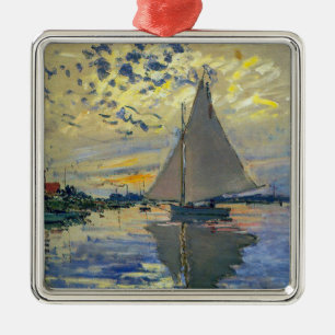Claude Monet - Segelboot in Le Petit-Gennevilliers Ornament Aus Metall