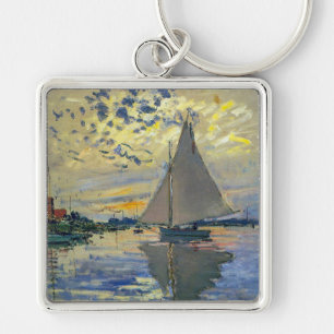 Claude Monet - Segelboot in Le Petit-Gennevilliers Schlüsselanhänger