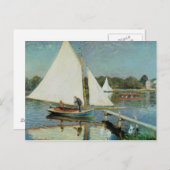 Claude Monet | Segeln in Argenteuil, c.1874 Postkarte (Vorne/Hinten)