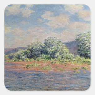Claude Monet Seine in Port-Villez, c.1890 Quadratischer Aufkleber