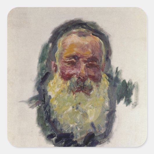 Claude Monet | Selbstportrait, 1917 Quadratischer Aufkleber (Vorderseite)