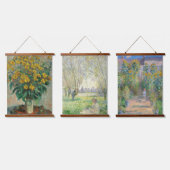 Claude Monet Set von 3 berühmten alten Gemälden Wandteppich Mit Holzrahmen (Dreifach)