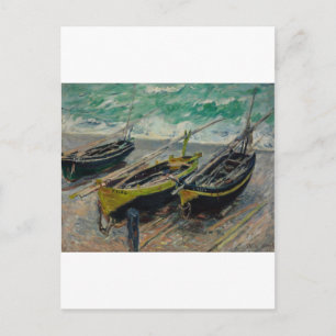 Claude Monet Sky Clouds Boats Sea Postkarte